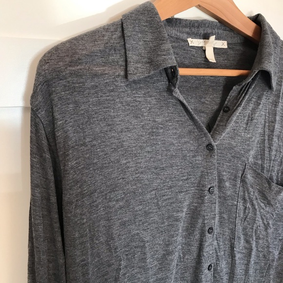 Soft Joie Maguire grey viscose button down top - Picture 6 of 12